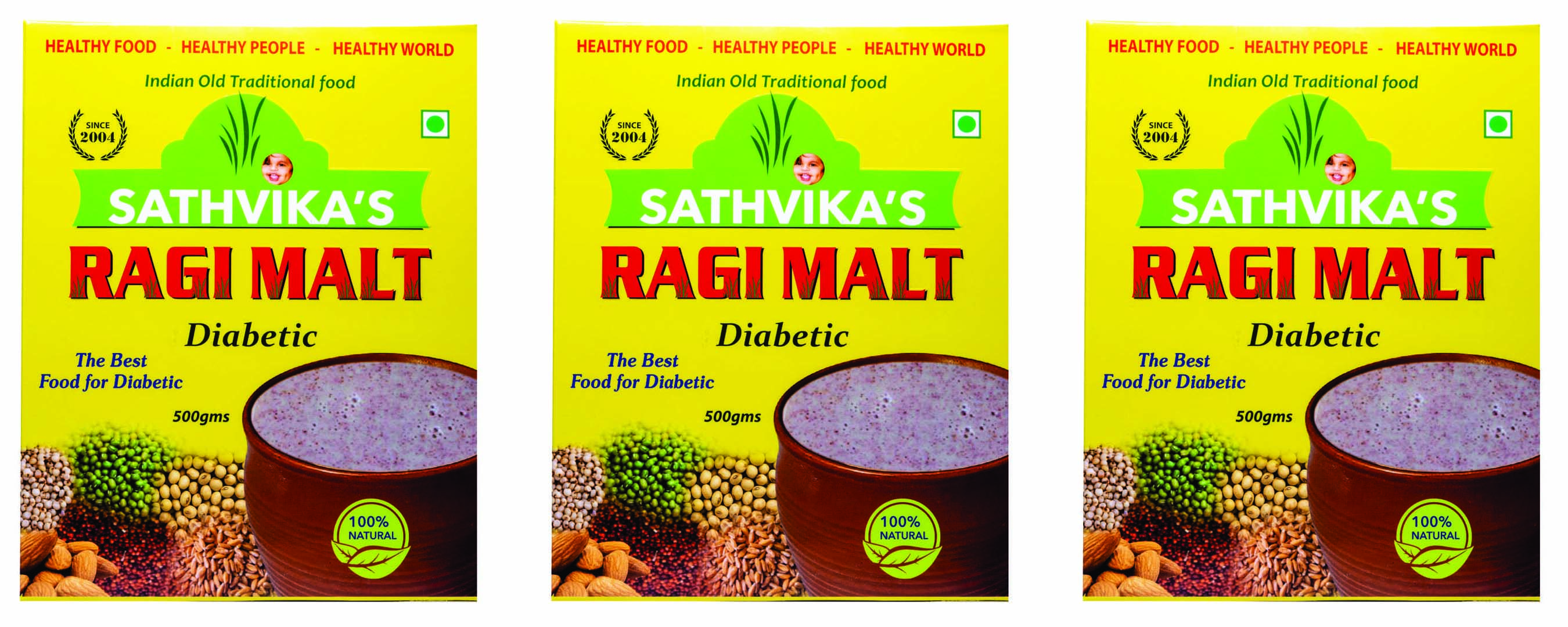 Ragi Malt Diabetic (500 grams) Pack Of 3.